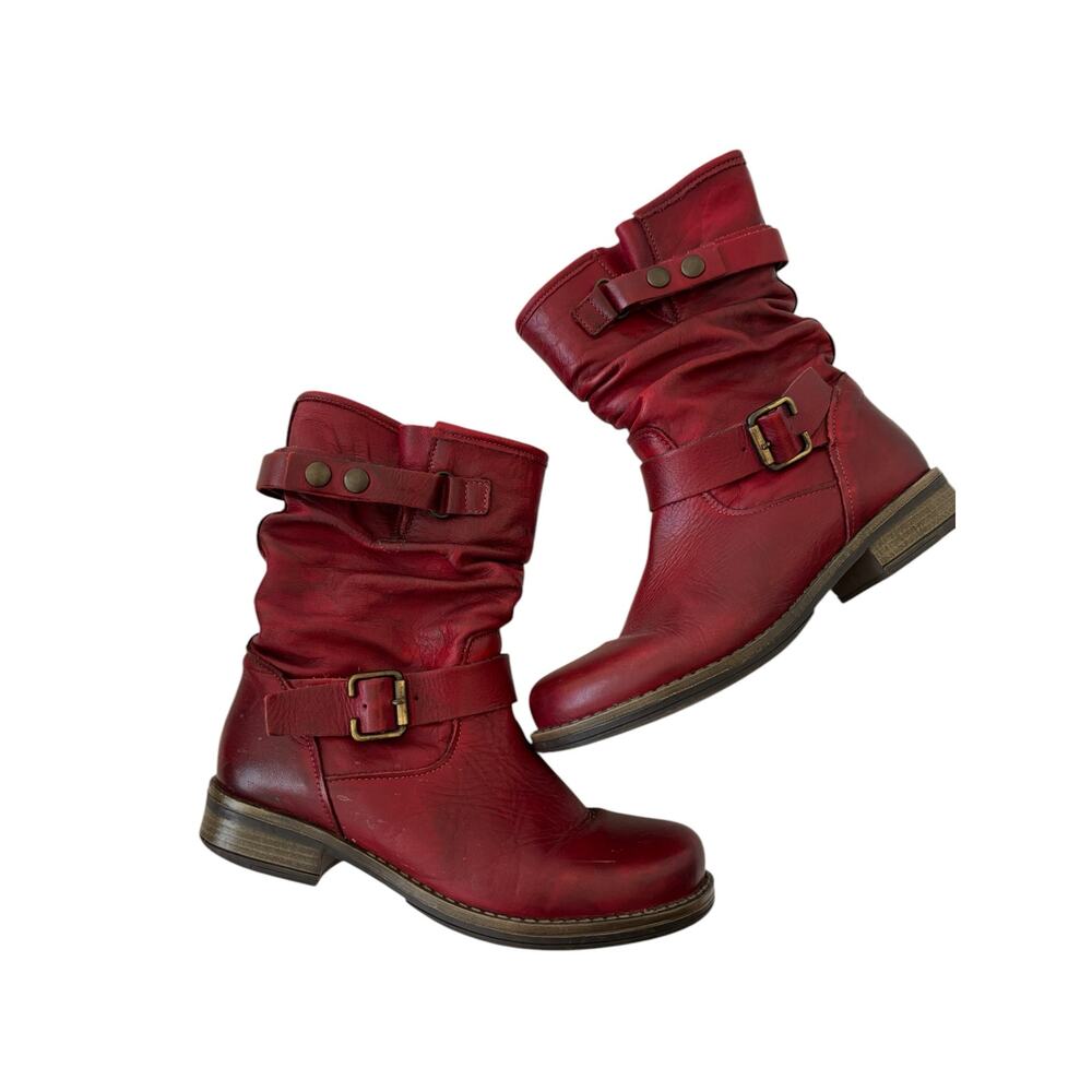Eric Michael Womens Laguna Boot Red Leather EU37 M US 6.5